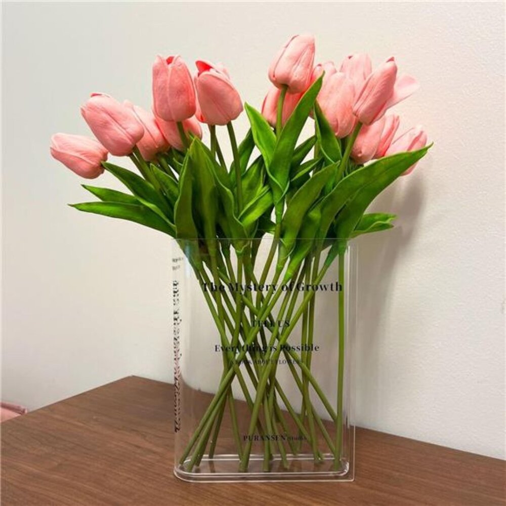 Puransen Bookend Vase for Flowers, Cute Home Office Decor; Unique Vase for Book